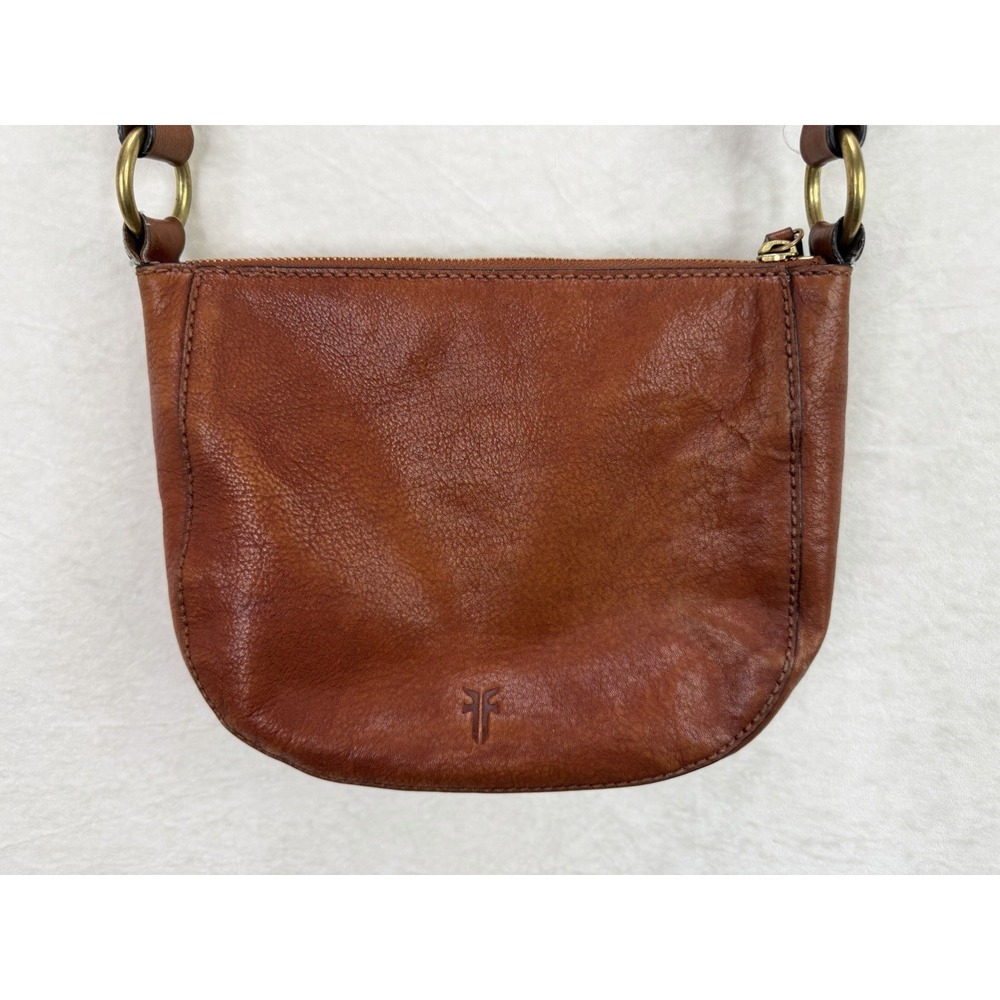 Frye Women's Chestnut Purse Cross Body Leather Ring Detail - Picture 6 of 15